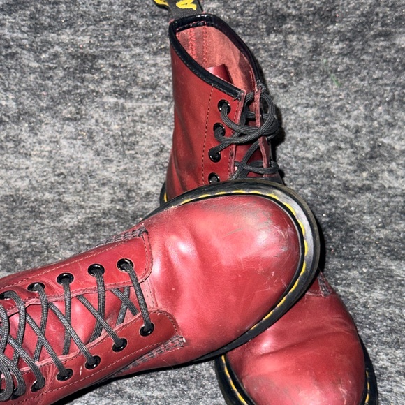 Dr. Martens Maroon Matte Combat Boots Size 39 8-8.5 - Picture 4 of 9